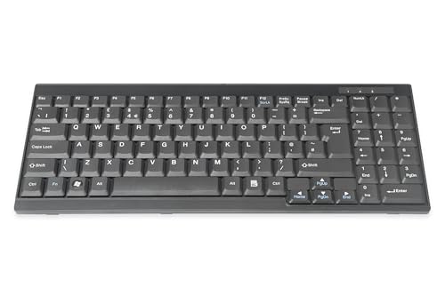 DIGITUS Tastatur für LCD KVM Konsolen von DIGITUS, Britisches Layout, QWERTY, USB, Schwarz von DIGITUS