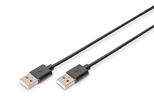 DIGITUS USB 2.0 Anschlusskabel - 1.0 m - USB A (St) zu USB A (St) - 480 Mbit/s - USB-Kompatibel - Schwarz von DIGITUS