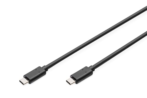 DIGITUS USB 2.0 Anschlusskabel - 1.0 m - USB C (St) zu USB C (St) - 480 Mbit/s - Typ-C Kabel - Blister - Schwarz von DIGITUS