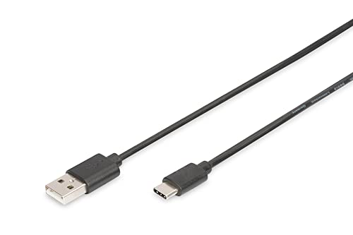DIGITUS USB 2.0 Anschlusskabel - 1.8 m - USB A (St) zu USB C (St) - 480 Mbit/s - Verbindungskabel - Version 1 - Schwarz von DIGITUS