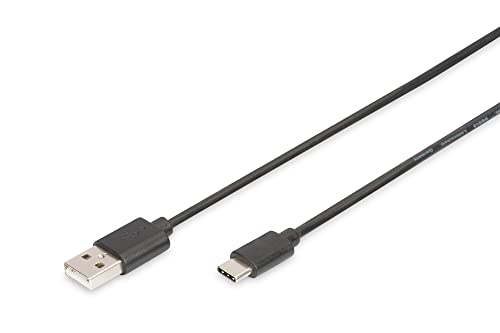 DIGITUS USB 2.0 Anschlusskabel - 1.8 m - USB C (St) zu USB Micro B (St) - 480 Mbit/s - Typ-C Kabel - Blister - Schwarz von DIGITUS