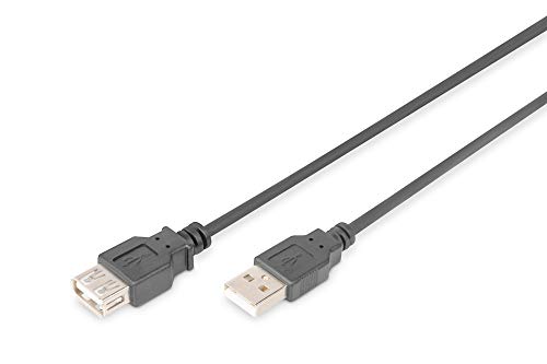 DIGITUS USB 2.0 Verlängerungskabel - 1.8 m - USB A (St) zu USB A (Bu) - 480 Mbit/s - Verbinsungskabel, USB-Kabel - Schwarz von DIGITUS