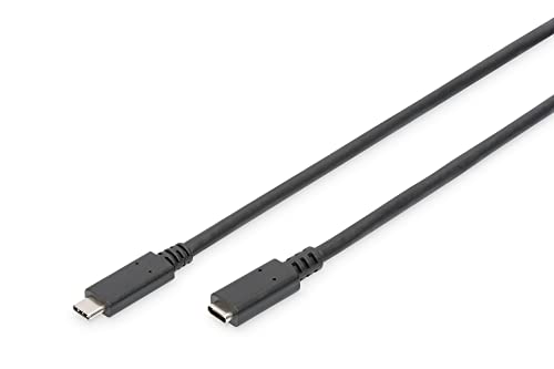 DIGITUS USB 2.0 Verlängerungskabel - 2.0 m - USB C (St) zu USB C (Bu) - 480 Mbit/s - Typ-C Kabel - Schwarz von DIGITUS