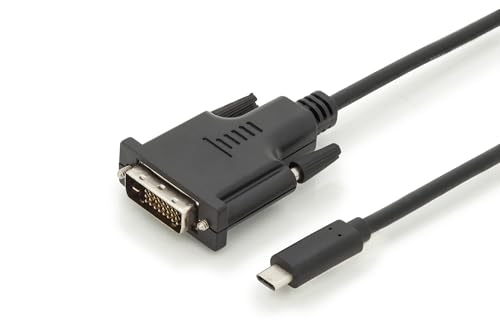 DIGITUS USB 3.2 Gen1 Adapter-Kabel - 2.0 m - USB C (St) zu DVI (St) - 5 Gbit/s - Monitorkabel - Schwarz von DIGITUS