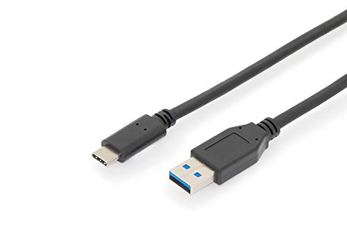 DIGITUS USB 3.2 Gen2 Anschlusskabel - 1.0 m - USB A (St) zu USB C (St) - 10 Gbit/s - Verbindungskabel - Schwarz von DIGITUS