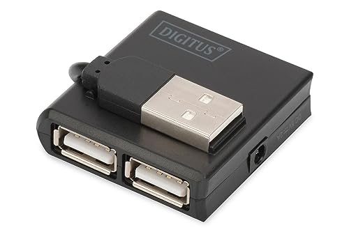 DIGITUS USB-Hub - 4 Ports - High-Speed USB 2.0 - 480 MBit/s - Kompaktes Gehäuse - Stromversorgung per USB - Schwarz DIGITUS USB-Hub - 4 Ports - High-Speed USB 2.0 - 480 MBit/s - Kompaktes Gehäuse - Stromversorgung per USB - Schwarz von DIGITUS