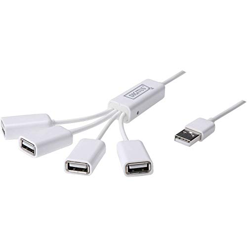 DIGITUS USB-Hub - 4 Ports - High-Speed USB 2.0 - 480 MBit/s - Spider USB Hub - Stromversorgung per USB / Netzteil - Weiß DIGITUS USB-Hub - 4 Ports - High-Speed USB 2.0 - 480 MBit/s - Spider USB Hub - Stromversorgung per USB / Netzteil - Weiß von DIGITUS