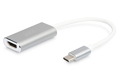 DIGITUS USB Typ-C Grafik Adapter, USB Type-C zu HDMI Typ A, 4K Ultra HD 30Hz, 3840x2160 Pixel, Aluminium von DIGITUS