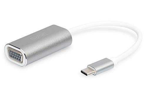 DIGITUS USB Typ-C Grafik Adapter, USB Type-C zu VGA, Full HD 75Hz, 1920x1080 Pixel, Aluminium von DIGITUS