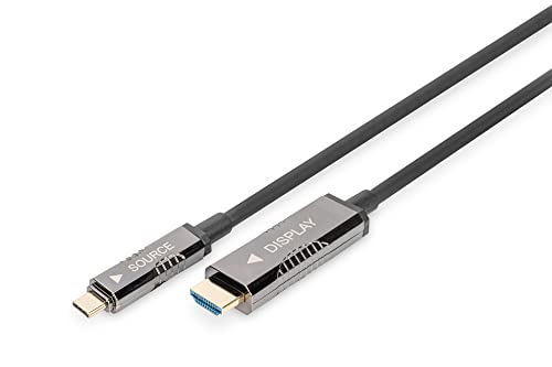 DIGITUS USB-C zu HDMI AOC Glasfaser Adapterkabel - 10m - HDMI 2.0 - Displayport 1.2 - UHD 4k/60Hz - DP Alt-Mode - Plug&Play - Schwarz DIGITUS USB-C zu HDMI AOC Glasfaser Adapterkabel - 10m - HDMI 2.0 - Displayport 1.2 - UHD 4k/60Hz - DP Alt-Mode - Plug&Play - Schwarz von DIGITUS