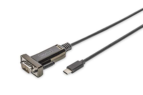 DIGITUS USB auf Seriell Adapter - RS232 Konverter - USB 2.0 Typ-C zu DSUB 9M - FTDI FT232RL Chipsatz - 1 m Anschlusskabel von DIGITUS