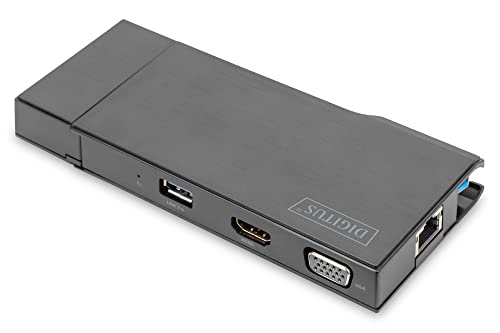 DIGITUS Universal Docking Station, USB 3.0, 7-Port, Travel 2X Video, 2X USB 3.0, RJ45, 2X Kartenleser von DIGITUS