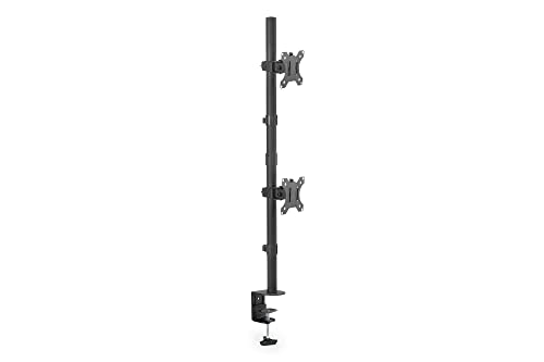 DIGITUS Universal-Doppel-Monitorhalter, vertikal max. VESA 100 x 100, Schwarz, (DA90438) von DIGITUS