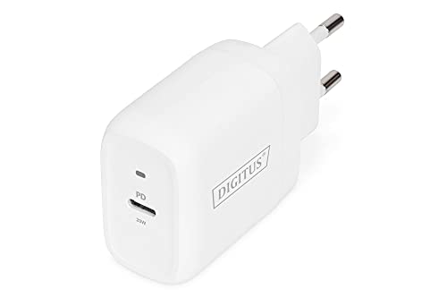 DIGITUS Universal Ladegerät 20 W – 1-Port USB-C – Schnellladegerät Power Delivery (PD 3.0) – Für iPhone, iPad, Samsung Galaxy, Pixel, Xiaomi, Motorola, Huawei – LED-Ladeanzeige – Weiß von DIGITUS