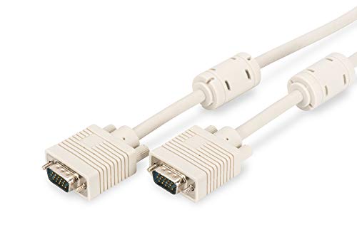 DIGITUS VGA Monitor Anschlusskabel, HD15 Stecker zu HD15 Stecker, 15 Meter - Beige von DIGITUS