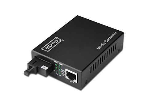 DIGITUS WDM Medienkonverter - Singlemode - Fast Ethernet - RJ45 / SC - BiDi - Tx1310nm / Rx1550nm - Bis 20 km - Schwarz von DIGITUS