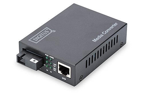 DIGITUS WDM Medienkonverter - Singlemode - Gbit Ethernet - RJ45 / SC - BiDi - Tx1550nm / Rx1310nm - Bis 20 km - Schwarz von DIGITUS