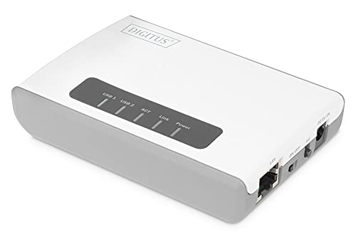 DIGITUS Wireless 300N Multifunction Network Server 2-Port, USB2.0, Network USB Hub, Print Server von DIGITUS