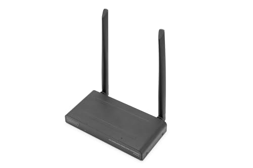 DIGITUS Wireless HDMI KVM Extender - Empfänger-Modul für DS-55328 - UltraHD 4k/30Hz - Reichweite bis 150 m - 2,4/5GHz Dual Band - Schwarz von DIGITUS