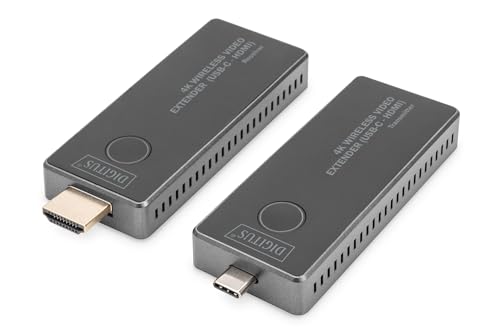 DIGITUS DS-55324 Wireless Video Extender – UHD 4K/30 Hz – 30 m Reichweite – Set: Sender & Empfänger – USB-C zu HDMI – Plug & Play – HDMI 2.0 & DP 1.2 & HDCP 2.2/1.3 DIGITUS DS-55324 Wireless Video Extender – UHD 4K/30 Hz – 30 m Reichweite – Set: Sender & Empfänger – USB-C zu HDMI – Plug & Play – HDMI 2.0 & DP 1.2 & HDCP 2.2/1.3 von DIGITUS
