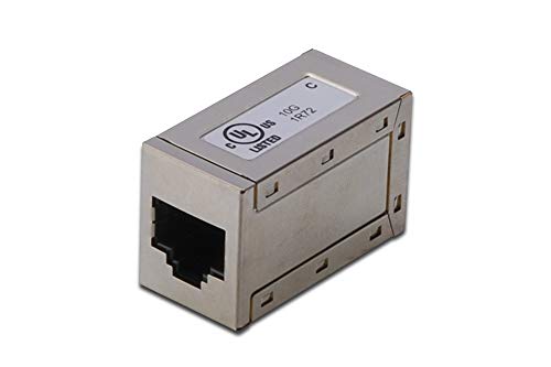 DIGITUS at-AG 8/8 C6S – RJ45 Kupplung Cat 6 – 1 Stück – LAN Kabel Verlängerung – Cat6 Netzwerkkabel Verbinder – PoE Kompatibel – Modulare Kupplung – Für Switch, DSL, Modem, Router, PC – Silber von DIGITUS
