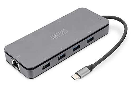 Digitus 11 in 1 USB-C Docking Station & SSD Enclosure 4X USB 3.0, 1x VGA, 1x HDMI, RJ45, M.2 SSD von DIGITUS