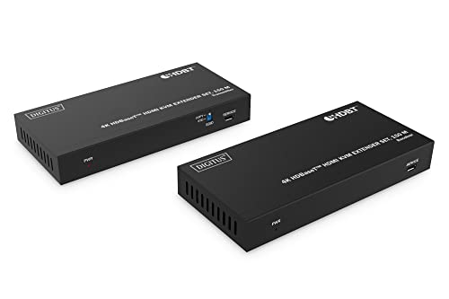 Digitus 4K HDBaseT™ HDMI KVM Extender Set, 150 m, 4K@60Hz, USB 1.1, PoC, IR, Schwarz von DIGITUS