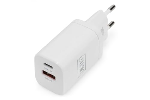 DIGITUS DA-10062 USB Ladegerät 30W 1x USB-A, 1x USB-C® Weiß Steckdose, Innenbereich von DIGITUS