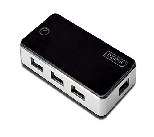 Digitus DA-70222 7 Port USB 2.0-Hub Schwarz, Silber von DIGITUS