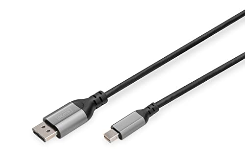 DIGITUS 8K/60Hz Displayport Adapterkabel - DP zu mini DP - Displayport 1.4-4k/144Hz - 2 m - Aluminiumgehäuse - Kompatibel mit Monitor, Gaming-Grafikkarte - Schwarz DIGITUS 8K/60Hz Displayport Adapterkabel - DP zu mini DP - Displayport 1.4-4k/144Hz - 2 m - Aluminiumgehäuse - Kompatibel mit Monitor, Gaming-Grafikkarte - Schwarz von DIGITUS