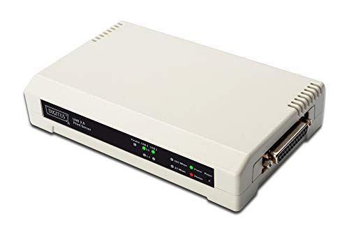 DIGITUS 2+1 Port Printserver, 1x RJ45, 2X USB A, 1x DB-36-pin Male, USB 2.0, Fast Ethernet 100 Mbit/s, Grau von DIGITUS