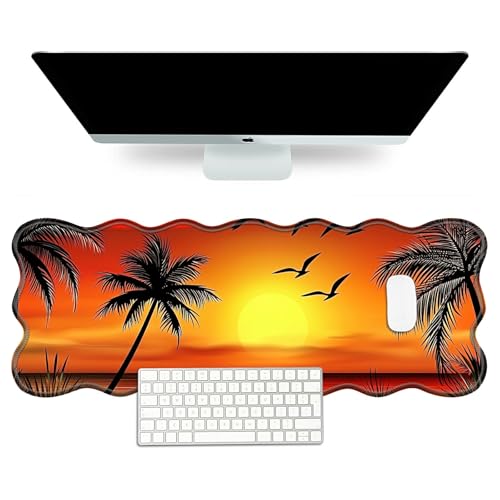 DIGTIALL Schreibtischunterlage mit Sonnenuntergang mit Palmenmotiv, 80 x 30 cm, großes Mauspad für Schreibtisch, Gummiunterseite, Mauspad mit genähten Kanten, große Schreibtischunterlage für Arbeit DIGTIALL Schreibtischunterlage mit Sonnenuntergang mit Palmenmotiv, 80 x 30 cm, großes Mauspad für Schreibtisch, Gummiunterseite, Mauspad mit genähten Kanten, große Schreibtischunterlage für Arbeit von DIGTIALL