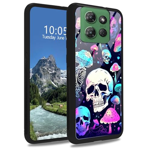 DIGTIALL Schutzhülle aus gehärtetem Glas mit Pilzschädel für Motorola Moto G Play 5G 2025/Moto G Power 5G 2025, weiches TPU-Stoßdämpfer, modisch, für Damen und Herren, stoßfeste Schutzhülle von DIGTIALL