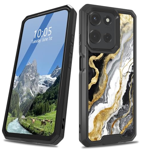 DIGTIALL Schutzhülle für Motorola Moto G 5G 2025 für Herren und Damen, für Moto G 5G 2025, zweilagig, strapazierfähig, stoßfest, robust, Schutzhülle für Moto G 5G 2025, Schwarz / goldfarbener Marmor DIGTIALL Schutzhülle für Motorola Moto G 5G 2025 für Herren und Damen, für Moto G 5G 2025, zweilagig, strapazierfähig, stoßfest, robust, Schutzhülle für Moto G 5G 2025, Schwarz / goldfarbener Marmor von DIGTIALL