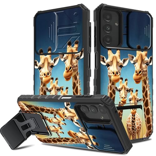 DIGTIALL Schutzhülle für Samsung Galaxy A16 5G, 17 cm (6,7 Zoll), mit Kamera-Abdeckung und Ständer, Hybrid-Schutzhülle, doppellagig, stoßfest, Ständer, Schutzhülle für Samsung A16 5G, Giraffe von DIGTIALL
