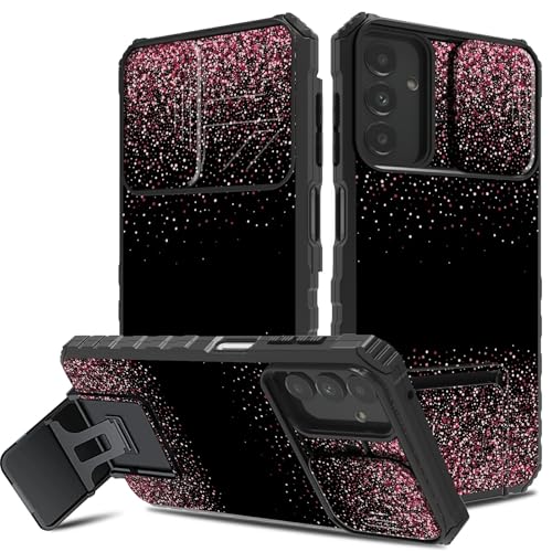 DIGTIALL Schutzhülle für Samsung Galaxy A16 5G, 17 cm (6,7 Zoll), mit Kamera-Abdeckung und Ständer, Hybrid-Schutzhülle, doppellagig, stoßfest, Ständer, Schutzhülle für Samsung A16 5G, Rosa / Schwarz von DIGTIALL