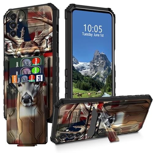 DIGTIALL Schutzhülle für Samsung Galaxy A16 5G mit abnehmbarem Halter, Kreditkartenfach und Ständer, Flagge, Hirsch, zweilagig, strapazierfähig, stoßfest DIGTIALL Schutzhülle für Samsung Galaxy A16 5G mit abnehmbarem Halter, Kreditkartenfach und Ständer, Flagge, Hirsch, zweilagig, strapazierfähig, stoßfest von DIGTIALL