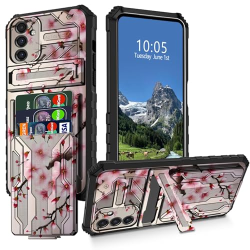DIGTIALL Schutzhülle für Samsung Galaxy A16 5G mit abnehmbarem Halter, Kreditkartenfach und Ständer, Kirschblütenmotiv, doppellagig, strapazierfähig, stoßfest von DIGTIALL
