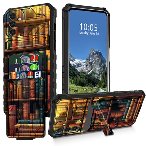 DIGTIALL Schutzhülle für Samsung Galaxy A16 5G mit abnehmbarer Halterung, Kreditkartenfach und Ständer, Vintage-Bücherregal-Thema, zweilagig, strapazierfähig, stoßfest DIGTIALL Schutzhülle für Samsung Galaxy A16 5G mit abnehmbarer Halterung, Kreditkartenfach und Ständer, Vintage-Bücherregal-Thema, zweilagig, strapazierfähig, stoßfest von DIGTIALL