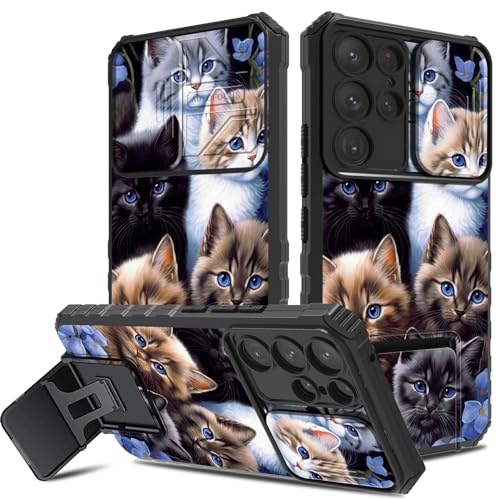 DIGTIALL Schutzhülle für Samsung Galaxy S24 Ultra mit Kamera-Abdeckung und Ständer, zweilagig, Hybrid-Schutzhülle, stoßfest, niedliche Katze DIGTIALL Schutzhülle für Samsung Galaxy S24 Ultra mit Kamera-Abdeckung und Ständer, zweilagig, Hybrid-Schutzhülle, stoßfest, niedliche Katze von DIGTIALL