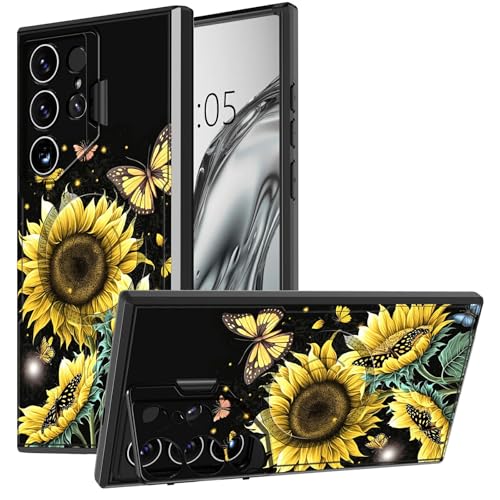 DIGTIALL Schutzhülle für Samsung Galaxy S25 Ultra mit Ständer und Kamera-Abdeckung für Galaxy S25 Ultra mit Magsafe, doppellagig, strapazierfähige, stoßfeste Schutzhülle, Sonnenblumen-Schmetterling DIGTIALL Schutzhülle für Samsung Galaxy S25 Ultra mit Ständer und Kamera-Abdeckung für Galaxy S25 Ultra mit Magsafe, doppellagig, strapazierfähige, stoßfeste Schutzhülle, Sonnenblumen-Schmetterling von DIGTIALL