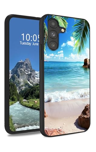 DIGTIALL TPU-Schutzhülle für Samsung Galaxy A26 5G, 16,5 cm (6,5 Zoll), dünn, schwarz, weiches TPU-Silikon, stoßfest, rutschfest, für Damen und Herren, Strandpalmen von DIGTIALL
