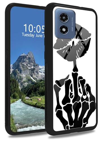 Fingerlippen-Schutzhülle aus gehärtetem Glas für Motorola Moto G Play 5G 2024, 16,8 cm (6,6 Zoll), weiches TPU-Stoßdämpfer, modisch, für Herren und Damen, stoßfeste Schutzhülle für Moto G Play 5G 2024 von DIGTIALL