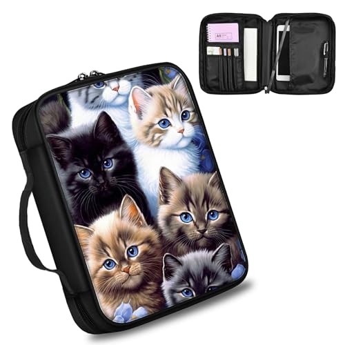 Niedliche Katzen-Bibelhülle für Damen und Herren, Tragetasche, Kirchentasche, Bibelschutz, mit Griff und Reißverschlusstasche, perfektes Geschenk für Kirche, religiöse Niedliche Katzen-Bibelhülle für Damen und Herren, Tragetasche, Kirchentasche, Bibelschutz, mit Griff und Reißverschlusstasche, perfektes Geschenk für Kirche, religiöse von DIGTIALL