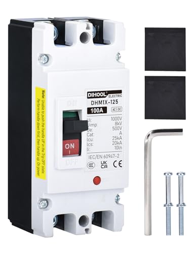 DIHOOL 100A PV MCCB DC Trennschalter,2,Polig,DC500V, Photovoltaik Kompakte Leistungsschalter, für PV,Solaranlage Solarmodule Netzsystem von DIHOOL