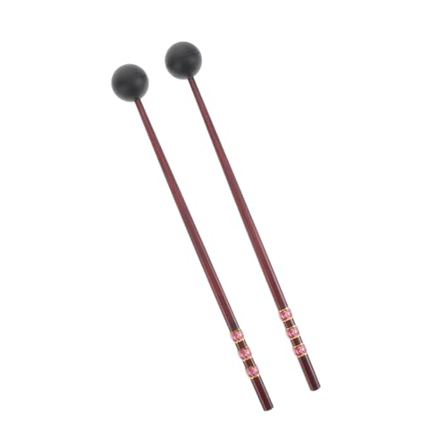 DIKACA 1 Paar Drumsticks Percussion Stick Universal Drum Mallets Zungentrommel Mallets Universal Drum Stick Weiche Marimba Drum Sticks Stahl Musical Percussion Mallets Hammer Holz von DIKACA
