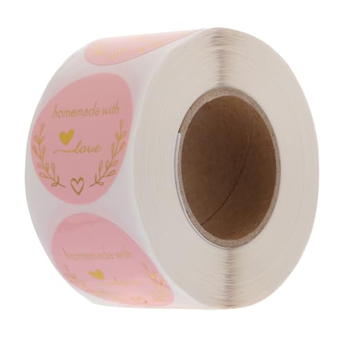 DIKACA 1 Rolle selbstklebender Siegelaufkleber Etikett Versiegelung Bastelaufkleber schließanlage verschlüsse tags hochzeitsgeschenk postkartenaufkleber drucken abdichtende Aufkleber Rosa von DIKACA