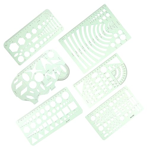 DIKACA 1 Satz Zeichnungsvorlagensatz zeichenschablonen konturschablone konturenschablone Kunstschablone Designschablone groß Schablonen formen Schablonen zum Malen Plastiklineal Green von DIKACA