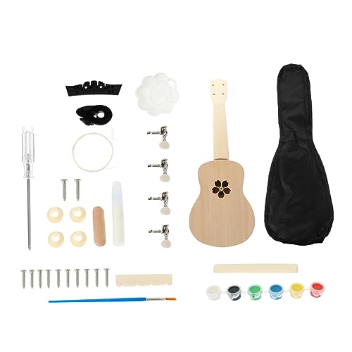 DIKACA 1 Satz Zusammenbau Der Ukulele Handgefertigter Ukulelenbausatz Musikinstrument Ukulelenbausatz Ukulelenbausatz Kleines Gitarrenmaterial Ukulelendekorationsbausatz Lackierbares von DIKACA