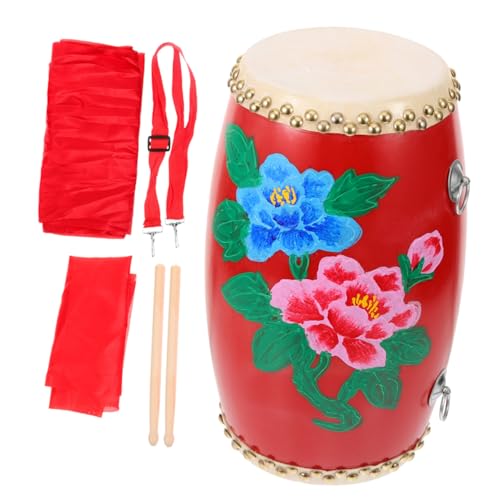 DIKACA 1 Set Taillentrommel Aus Massivholz Taillentrommel Mit Zubehör Performance Taillentrommel Percussion Trommel Traditionelle Taillentrommel Taillentrommel Für Performance von DIKACA